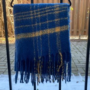 Free people striped blanket scarf - Blue